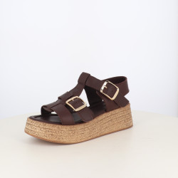 Nu-Pieds à Plateforme Coco Abricot
