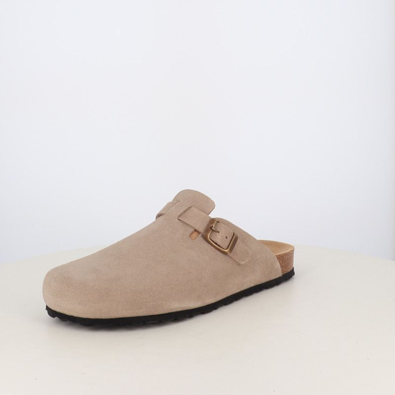 Mules I’m Free Bout Fermé en Daim Marron
