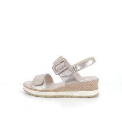 Nu-pieds taupe metallic