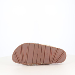 Mules marrons avec décorations
