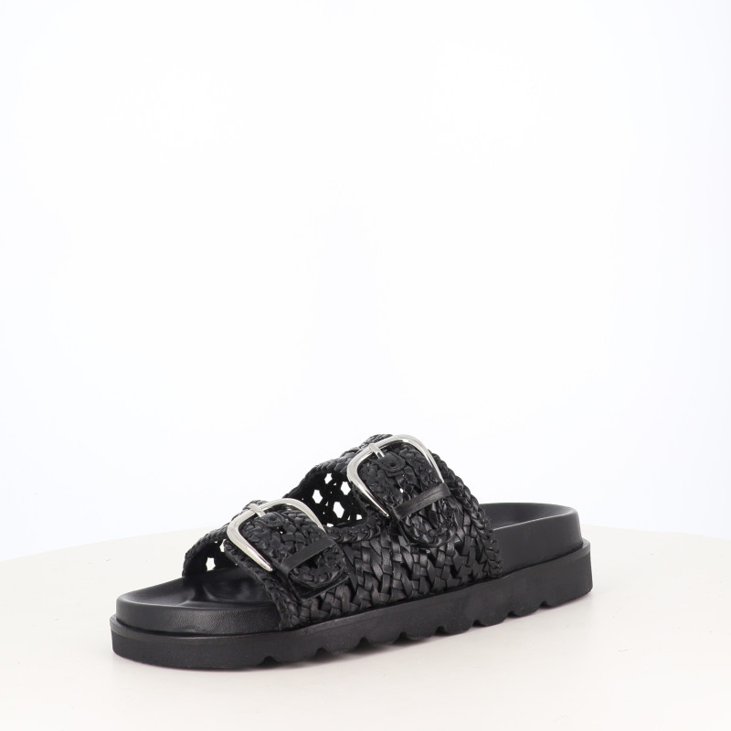 Mules en cuir noires