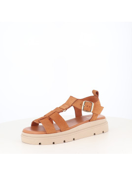 Nu-pieds en cuir marron