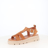 Nu-pieds en cuir marron