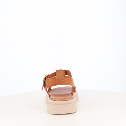 Nu-pieds en cuir marron