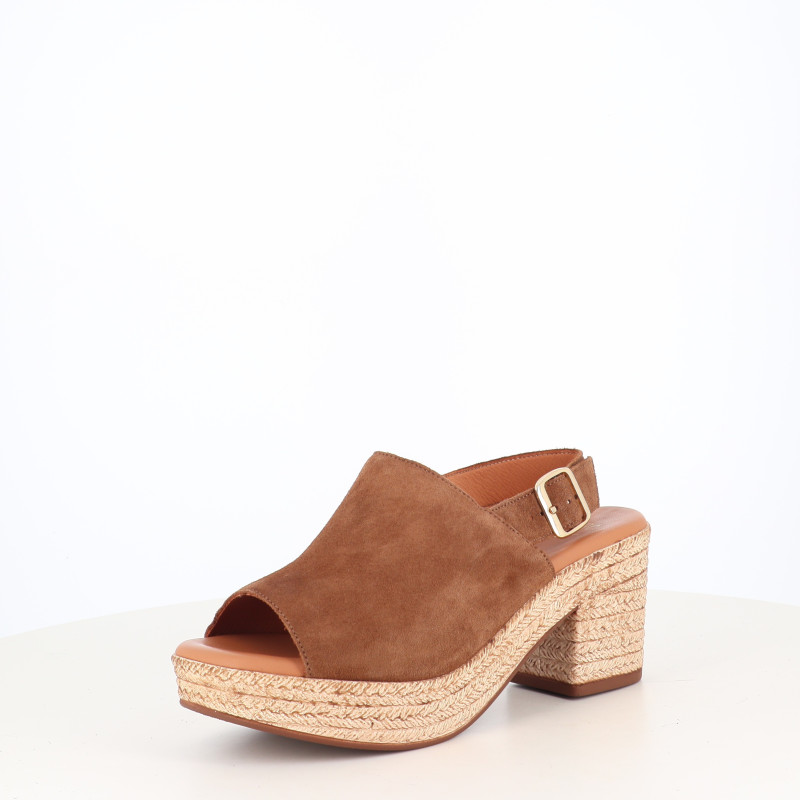 Nu-pieds en Cuir Marron