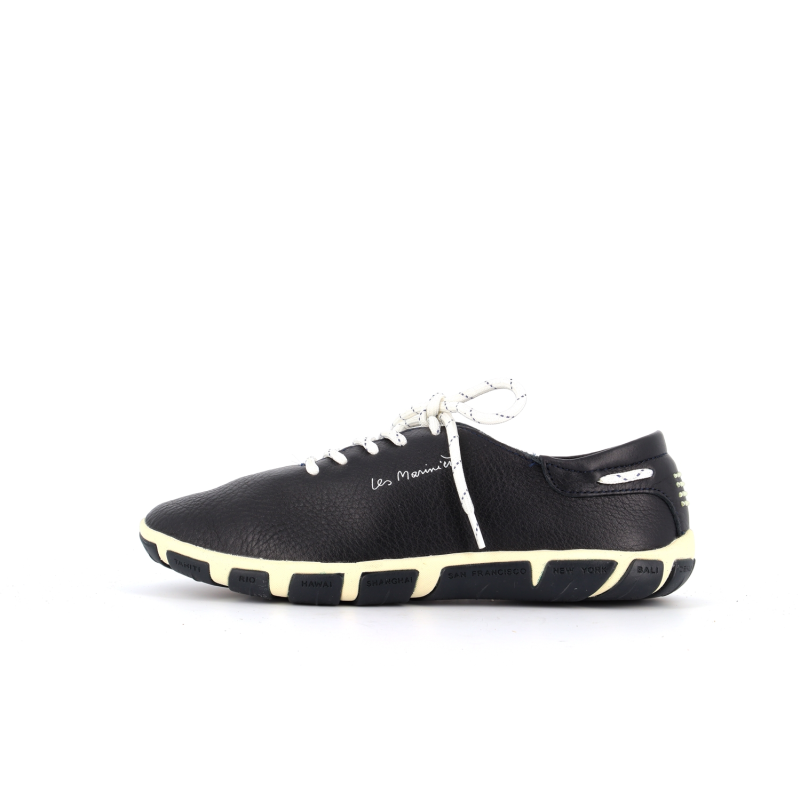 Basket en cuir marine Jazaru