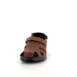 Nu-pieds en cuir marron TBS