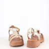 Nu pieds en cuir Or