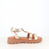 Nu pieds en cuir Or