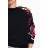 Pull manches fleurs