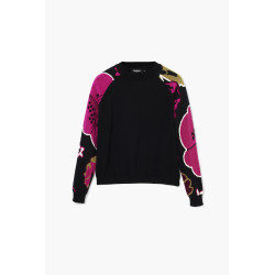 Pull manches fleurs