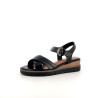 Nu-pieds en cuir noir Tamaris