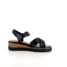Nu-pieds en cuir noir Tamaris