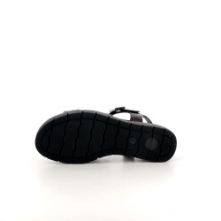 Nu-pieds en cuir noir Tamaris