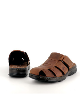 Mules en cuir marron TBS