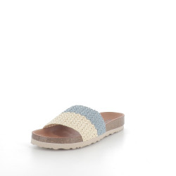 Mules beig-celeste trenzado