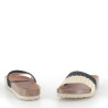 Mules beig-negro trenzado