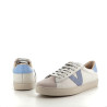 Baskets en cuir beige et bleu Victoria