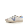 Baskets en cuir beige et bleu Victoria