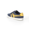 Basket en toile bleu marine et jaune