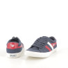 Basket bleu marine et rouge en toile