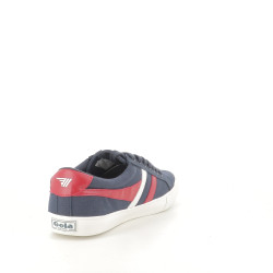 Basket bleu marine et rouge en toile