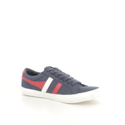 Basket bleu marine et rouge en toile