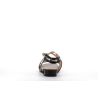 compensé nu pied noir en cuir