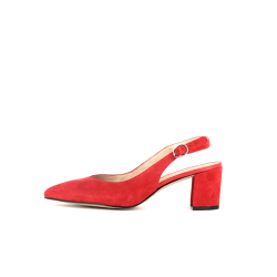 escarpin rouge en cuir