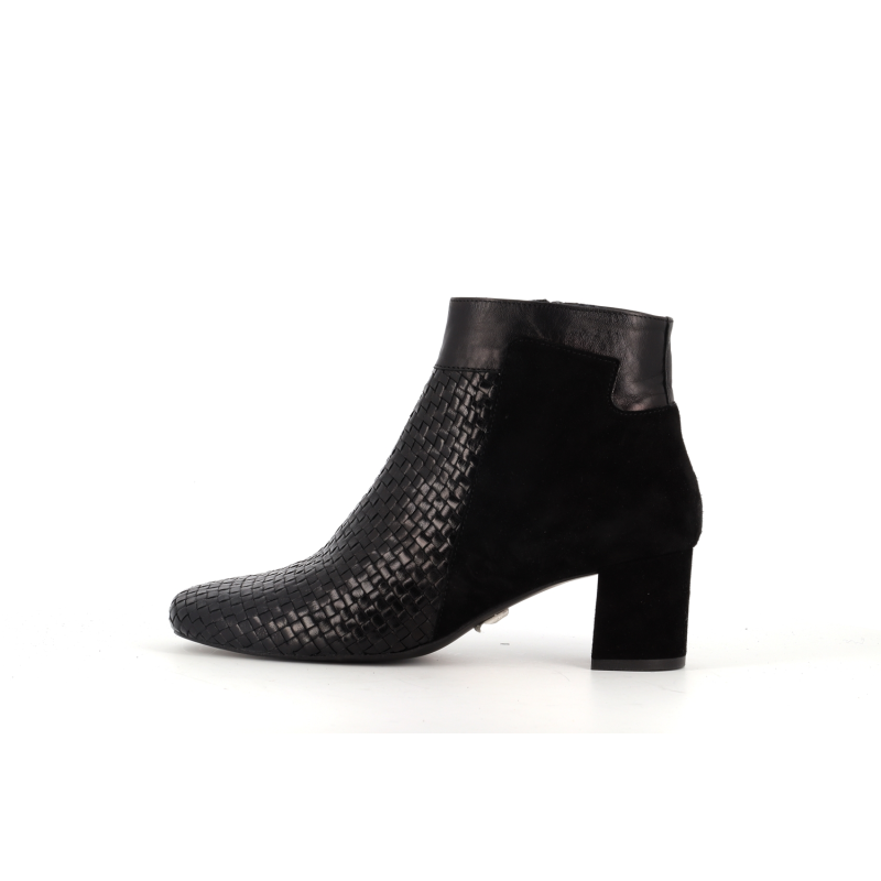 bottine noir en cuir