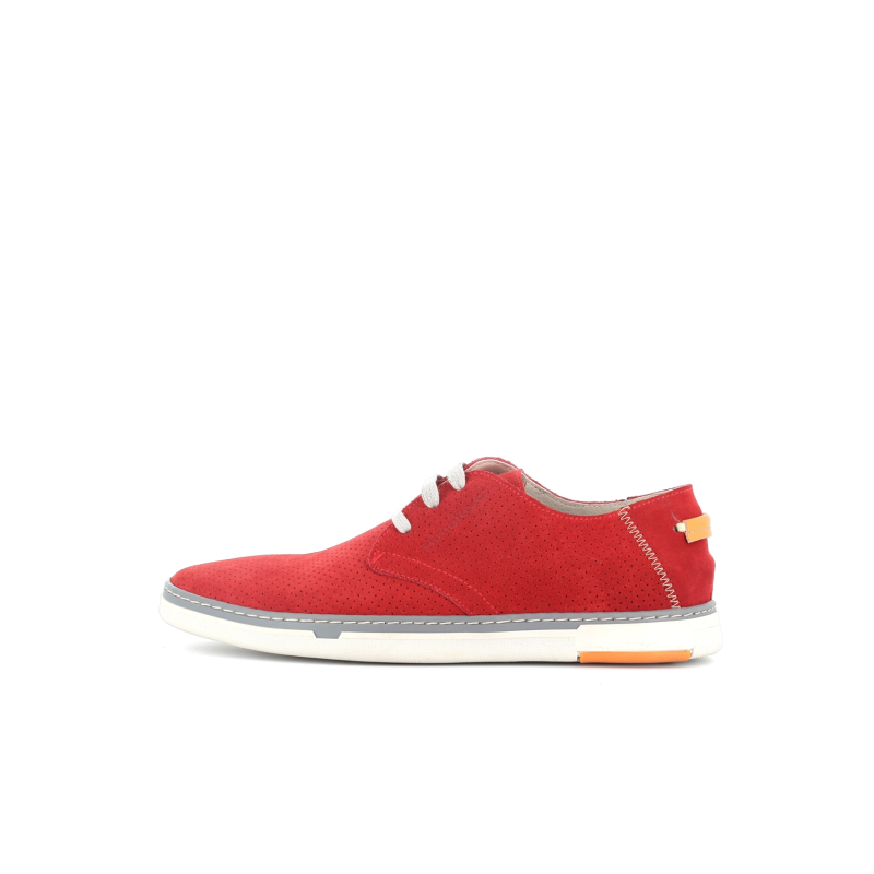 derby rouge en cuir