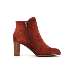 bottine brique en cuir
