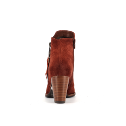 bottine brique en cuir