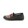 Chausson fermé homme noir et  vert kaki et à motif - Anjou-chaussures
