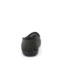 Chausson fermé homme noir et  vert kaki et à motif - Anjou-chaussures