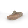 Mule vert kaki en cuir