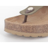 Mule vert kaki en cuir