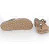 Mule vert kaki en cuir