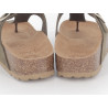 Mule vert kaki en cuir