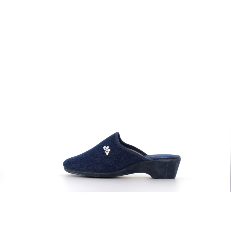 chausson ouvert a talon bleu