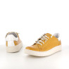 Baskets en cuir mostaza-ceraline blanco Chacal