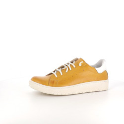 Baskets en cuir mostaza-ceraline blanco Chacal