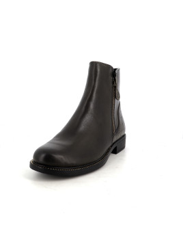 Bottines olives en cuir