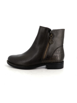 Bottines olives en cuir
