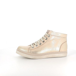 Baskets montantes en cuir verniquel platino Chacal
