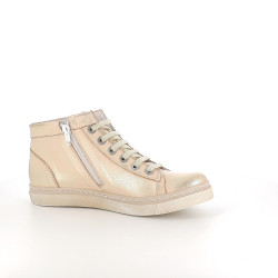 Baskets montantes en cuir verniquel platino Chacal