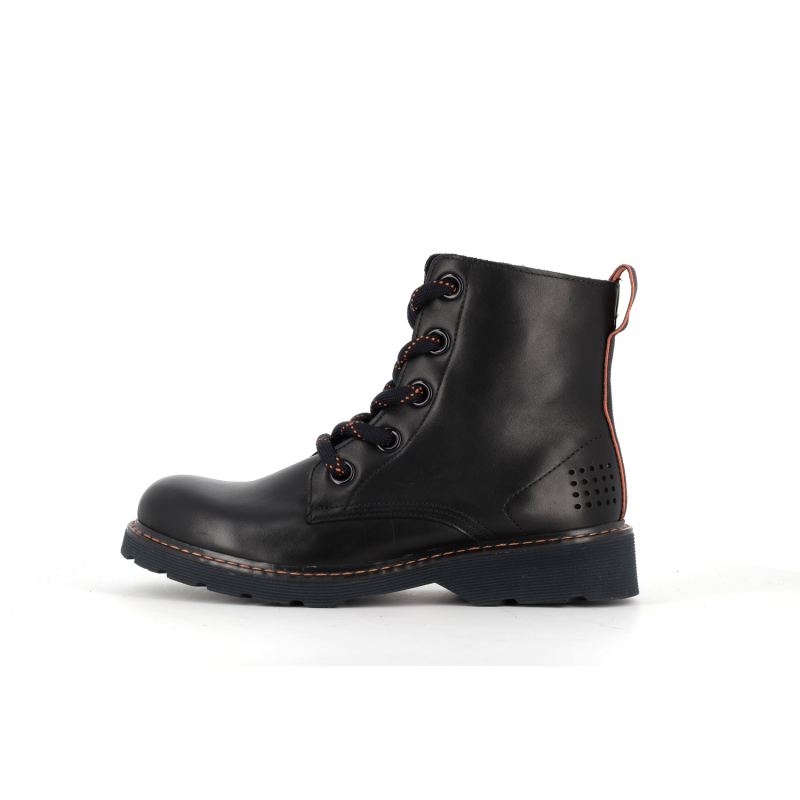 bottine noir en cuir