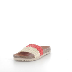 Mules beig-rojo trenzado