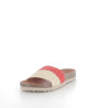 Mules beig-rojo trenzado
