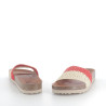 Mules beig-rojo trenzado